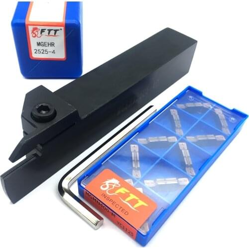 10PCS MGMN400 M YC1125 Carbide Inserts and 1pc MGEHR2525-4 4mm External Turning Holder Lathe Groove Cutter Tool