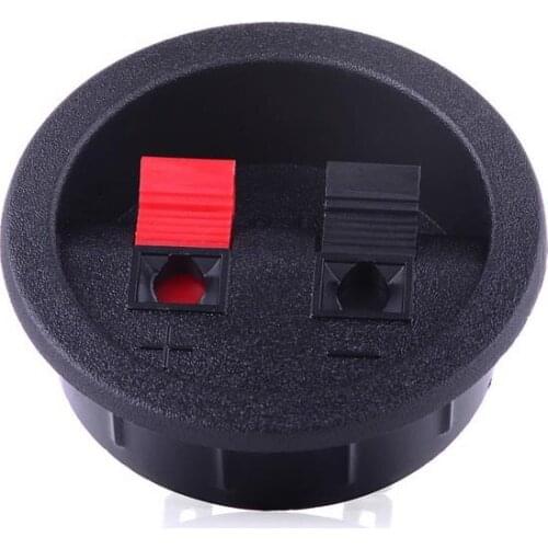 2pcs Audio Connector Two Speaker Junction Panel Round Junction Box Speaker Terminal Line Wiring Board ABS Material
