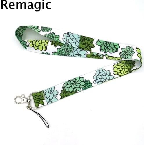 20pcs Green flowers simple Neck Strap Lanyards ID badge card holder keychain Mobile Phone Strap Gifts webbings