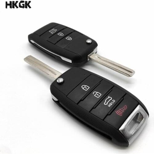3/4 Button Flip Folding Remote Key Shell Replacement for KIA K2 K3 K5 Carens Cerato Forte Car Cover Housing