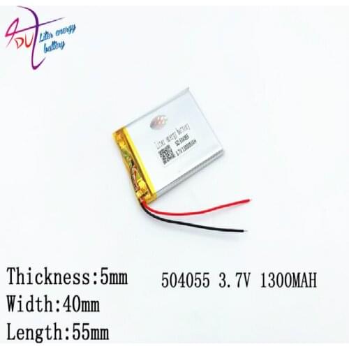 504055 484055 Liter energy battery 3.7V polymer lithium battery MP4 MP5 1300MAH game machine driving recorder