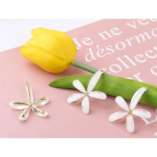 6pcs Korean Style Drop Flowers Earrings For Women Girls Creative Sweet Crystal Bowknot Pendant Diy Jewelry Earrings Material