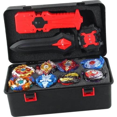 8Pcs Metal Spinning Top 4D Burst Arena Toys with 4Pcs Launcher Training Ground, Kids Adults Indoor Outdoor Games