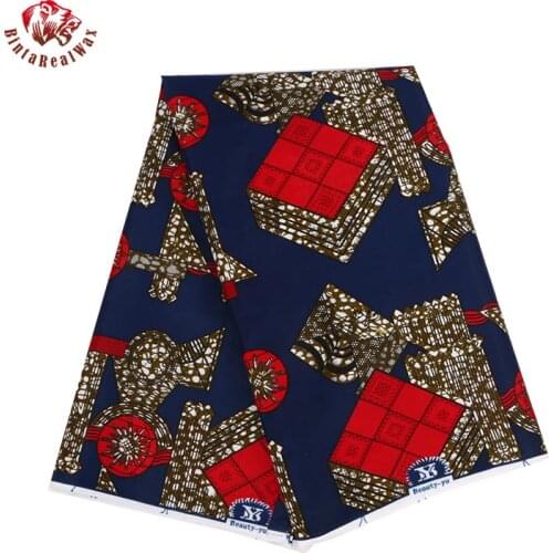 African Polyester Wax Prints Fabric Ankara New Bintareal wax High Quality African Fabric for Party Dress PL584