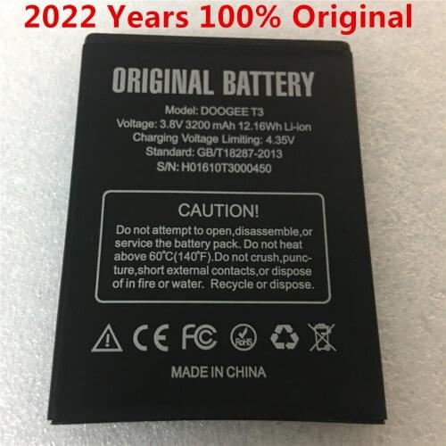 Doogee T3 Battery Large Capacity 3200mAh 100% Original New Replacement accessory accumulators For Doogee T3 Cell Phone