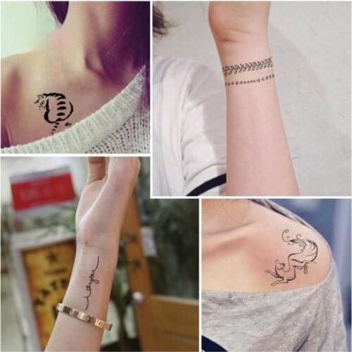 Body Art waterproof temporary tattoos Beautiful bracelet design small size letters on arm finger shoulder fake tattoo sticker