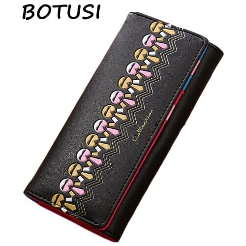 BOTUSI Lady Purses High Quality Clutch Wallet Long Female Wallet Carteira Feminina Large Capacity Zipper Cell Phone Pocket