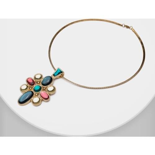 Amorita boutique Retro colorful pendant necklaces