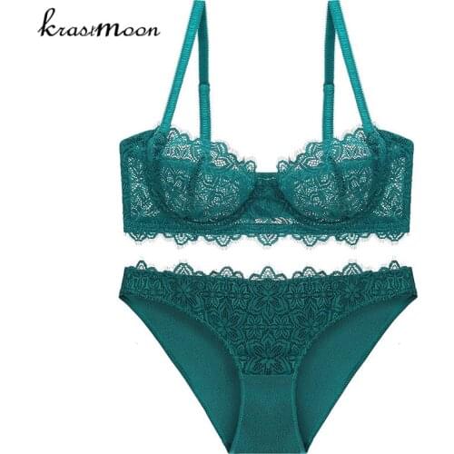 Sexy Women Bralette Embroidery Eyelash Bra Set Adjustable Strap Brassiere Thin Breathable Lingerie Set BS75