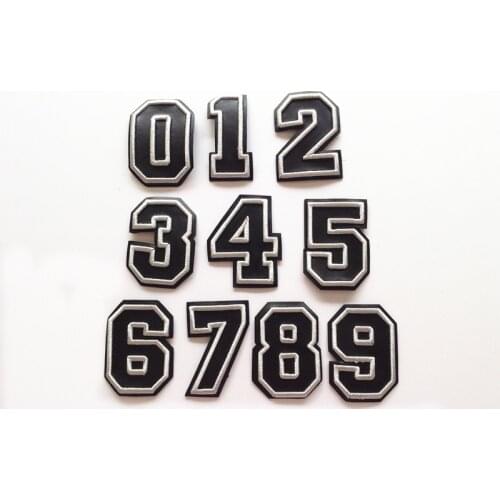 Black Number Leather Embroidery Sew On Patches Appliques For Kids Clothing Hat Diy Fashion Sewing Garment Apparel Accessories