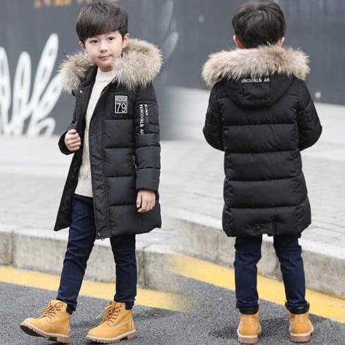 Baby Boy Clothes Winter Coat Hooded Children Patchwork Cotton Boys Warm Outerwear Parks Coats Kids Winter Jacket 5 To 12 Years