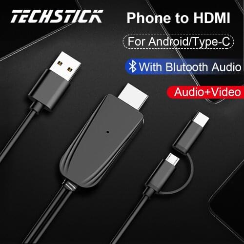 MHL Cable Micro USB Type-C Lightning to HDMI with Audio for iPhone Android Phone to TV Projector HDMI Adapter Mirroring Cable