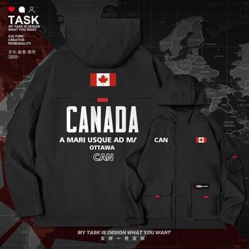 Canada Canadians CAN men jacket hooded nation flag mens clothing fashion long sleeve mens casual streetwear clothes autumn