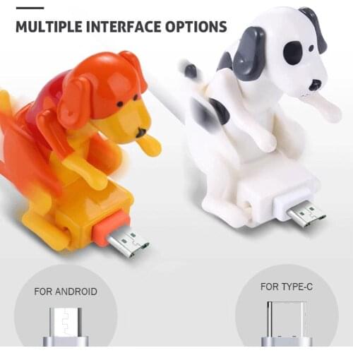 Charging Line Cute Micro USB Creativity Small Puppy Data Cable Portable Funny Humping Dog Fast Charger Cable Android / Type-C