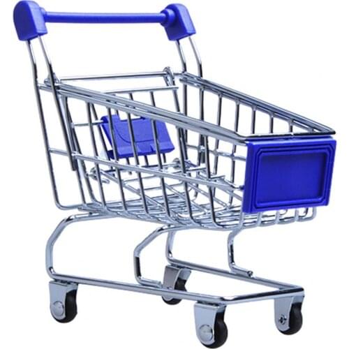 Mini Shopping Cart Hand Trolley High Simulation Shopping Cart Storage Basket Kids Groceries Toys for Storing Pretend Toy