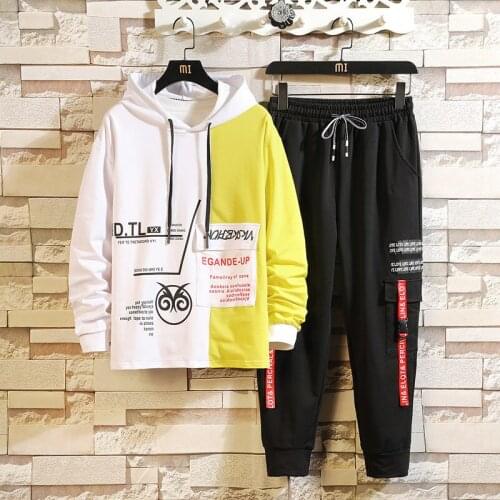 Fashion Mens Sportswear Casual Tracksuit HOODIES & Sweatshirt + Pants Trouers 2020 New Two Pieces Set Suits For Spring Autumn