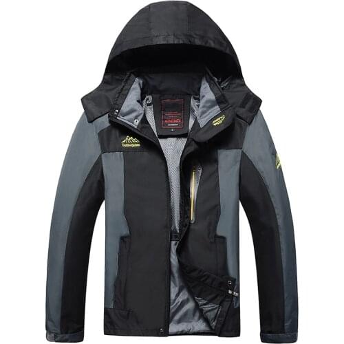 Men Outdoor Waterproof Hooded Jackets Overcoats Fashion Casual Comfortable Spring Autumn Mens Ourwear Coats Plus Size L-8XL