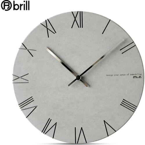Nordic Modern Design Wall Clock Minimalist Creative Silent Wooden Round Fashion Europe Style Wall Clock for Living Room Bedroom