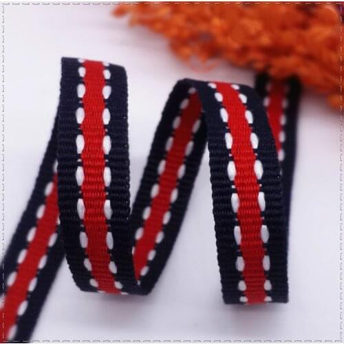 New 10mm White Dots grosgrain colored ribbon DIY Handmade Gift Craft Packing Hair Accessories Materials Wedding Ribbon 1 meter