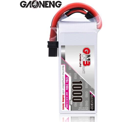 NEW Gaoneng GNB 6S 1000mAh 22.2V 120C/240C Lipo Battery XT60 Plug for Full Speed Tiny Leader RC FPV Racing Drone