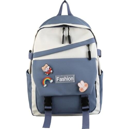 Autumn 2020 New Rainbow Girl Bag Womens Double Shoulder Bag Multi-Function Outdoor Travel Package Cute Backpack