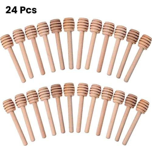 Honey Jar Stick Collect And Dispense Honey Tools 24/60 Pack Wooden Stirrers Honey Dipper Wood Honey Spoon