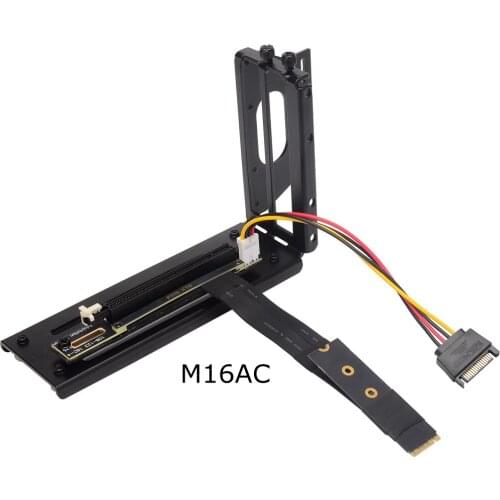 PCIe 16x Graphics Card Vertical Bracket GPU Holder M.2 NVMe M Key to PCI-E 3.0 x16 Riser Adapter Extension Cable for BTC Mining
