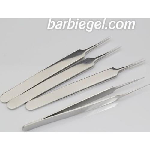 4pcs High quality stainless steel straight false eyelash extension tweezer makeup tool stainless steel straight tweezer py