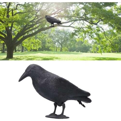Fake Bird Hunting Realistic PE Black Yard Crow Hunting Decoy Garden Bird Deter Scarer Scarecrow Pest Deterrent Repeller Hunting