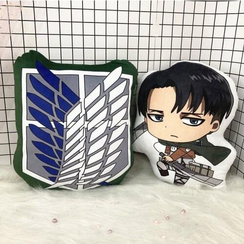 10/40cm Attack on Tittan Plush Pillow Anime Soft Stuffed Doll Eren Yeager Mikasa Ackerman Armin Arlert Plush Cushion Plushie Toy
