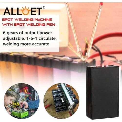 Portable 6 Gears DIY Mini Spot Welding Machine for 18650 Lithium Battery Adjustable Spot Welder with Nickel Sheet Welding Tools