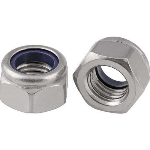 304 stainless steel locknut / self-locking nut / locking screw cap m2-m12，100 in a bag