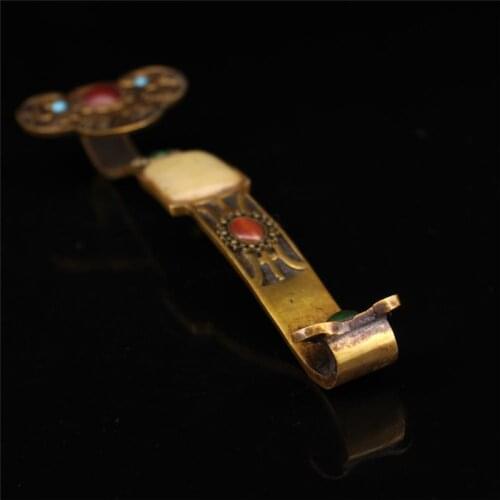 Tibet pure copper Ruyi ornaments pure copper gilded gold Ruyi ornaments auspicious Ruyi geomancy