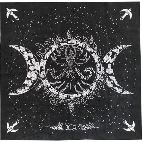 Altar Tarots Cloth Triple Goddess Moon Phases Astrology Tarots Cards Divination Special Tablecloth Velvet 19"×19"