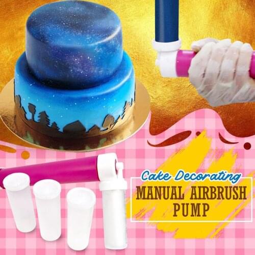 Cake Manual Airbrush Spray Gun Decorating Spraying Coloring Baking Decoration Cupcakes Desserts Kitchen Pastry Tool #P2