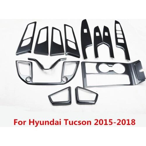 Carbon Fiber Printed Car Gear Window Control Panel Cover Outlets Sticker Moulding Trim for Hyundai Tucson 2015 2016 2017 2018