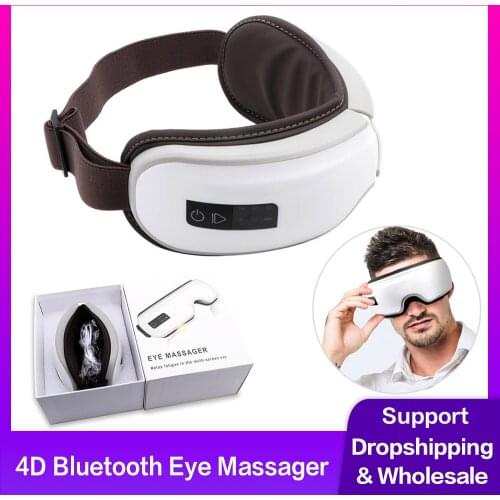 Smart Electric Eye Massager Heated Air Pressure Vibration Eye Massager Foldable Bluetooth Music Sleeping Mask for Eyes Care Tool