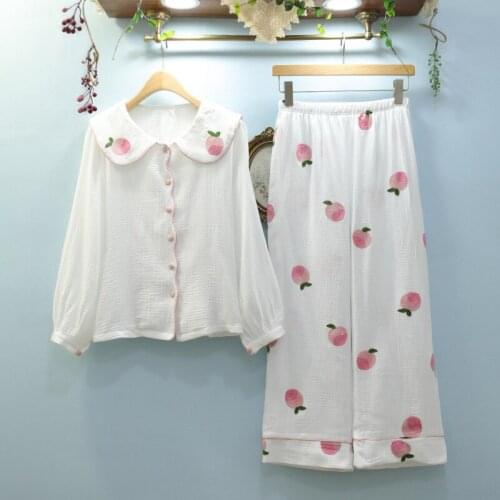 Spring Autumn Pajamas Ladies Casual Cotton Princess Sleepwear Set Korean Long Sleeve Print Home Clothes Loose Pijamas Women