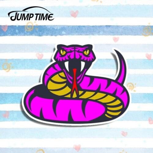 Jump Time 13cm x 9cm Angry Pink Snake Car Stickers Decal Creative Stickers Waterproof 3D Car Styling Stickers Decoration
