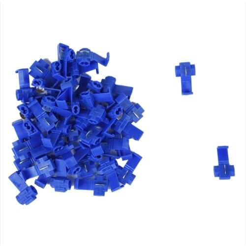 Top quality 50pcs Quick Splice Connectors Lock Wire Terminals Crimp Electrical Electric - Blue
