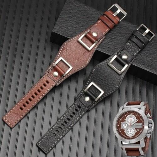 High quality leather mens high-grade strap for fossil jr1157 24mm strap pad manual double ended Leather Bracelet