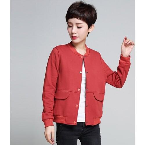 2018 New Autumn Casual Women Jackets Coats Single Breasted O-neck Baseball Coat Women Short Loose Outwear Jackets FP1392