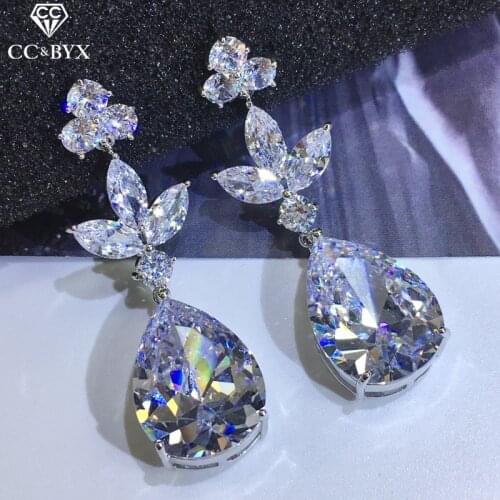 Drop Earrings For Women S925 Sterling Silver Needles Water Drop Cubic Zirconia Long Drop Earring Temperament Fine Jewelry CCE714