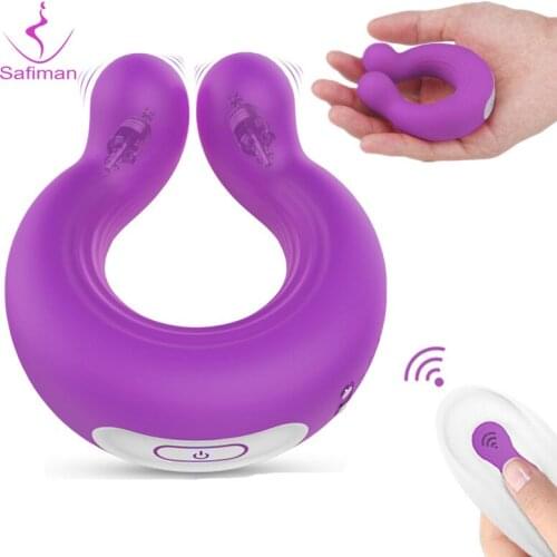 Couple Vibrator for Penis Clitoral Stimulation Sex Toys Cock Ring Vibrator Wireless Remote Control Clitoris Stimulator Massager