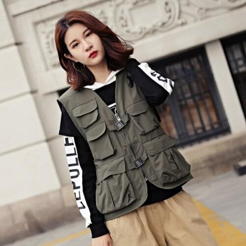 Large Size Women Multi-pocket Quick Dry Vest Couple vest Outdoor Travel Hiking Camping Sleeveless Fishing Photography Waistcoat