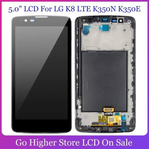 5.0" For LG K8 LTE K350N K350E K350DS K350 Lcd Display Digitizer Touch Screen Assembly For LG K8 K350 Replacement With Frame
