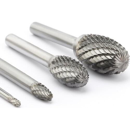 Noreturn 1pcs Rotary file Type E Oval Shape Hard Alloy Tungsten Steel Rotary The Double Groove File Size 3-16mm