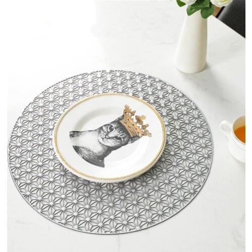 1PCS Round PVC Placemat Dining Table Mats Steak Pad Insulation Pads INS Nordic Hotel Restaurant Home Decor Kitchen Accessories