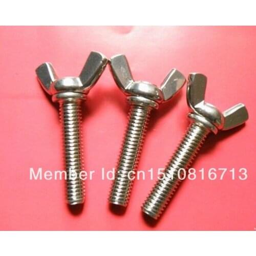 10pcs Metric M4x20mm 0.7mm Pitch Stainless Steel Wing Bolt Butterfly Bolt Screw