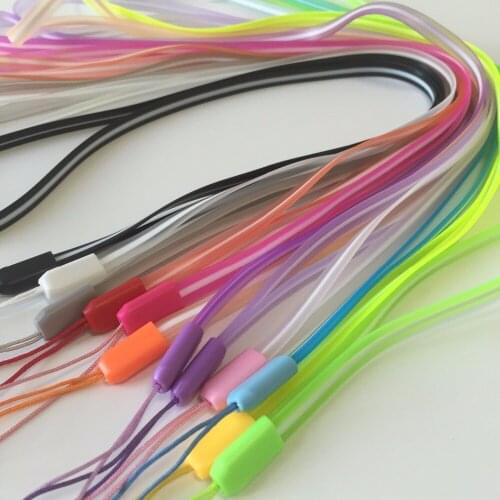1000/pcs Cheap Silicone Lanyard for Keys ID Pass Card Badge Phone Neck Strap Necklace Sling for Smartphone USB MP3 Hang Rope